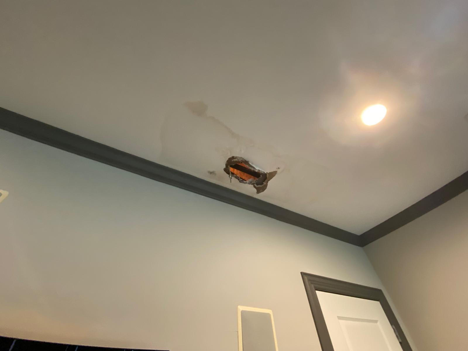 Wall damage before repair